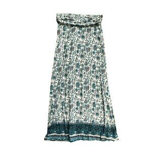 Stitch Fix Loveappella Zaria Border Print Maxi Skirt Size Small Floral Stretch